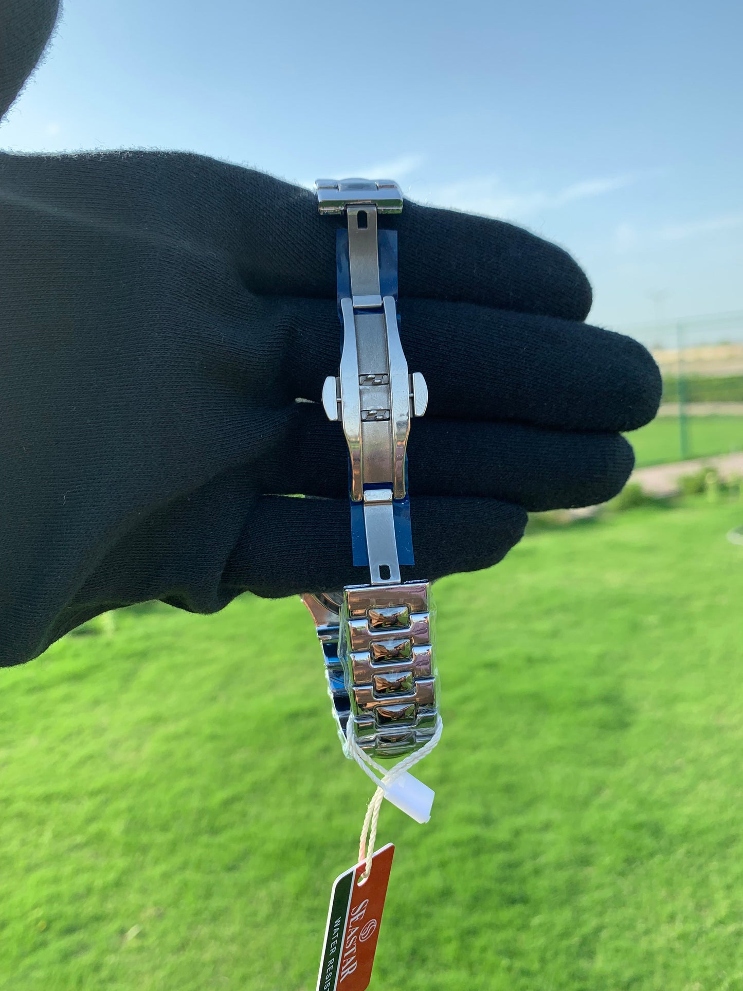 Premium Seastar Silver Chain Watch With Classical Date Adjuster