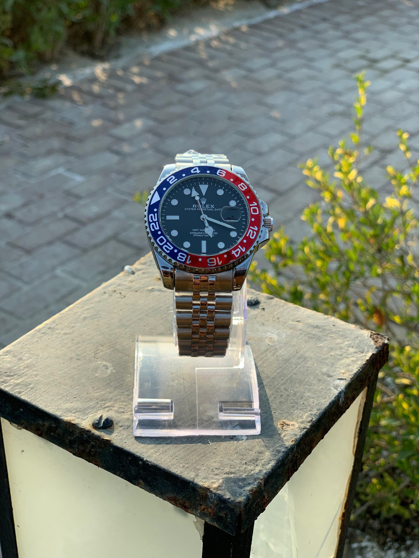 Rolex GMT Master II Pepsi Watch Ostersteel