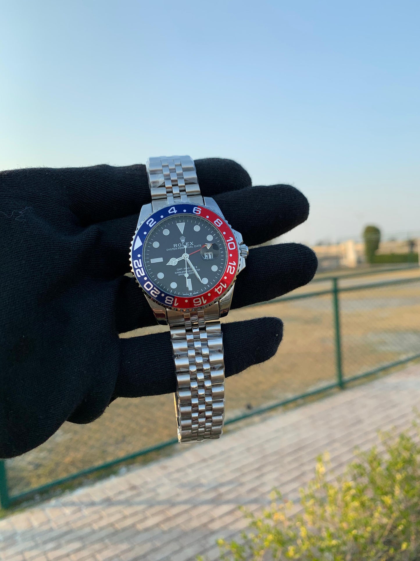 Rolex GMT Master II Pepsi Watch Ostersteel